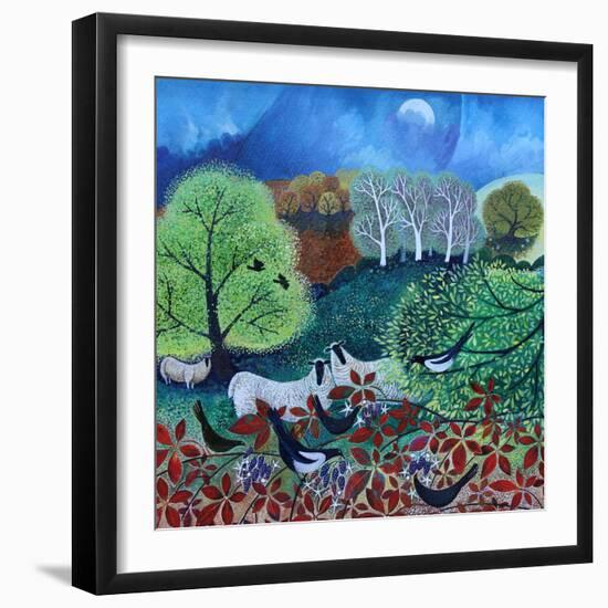 Fruit Peckers, 2021 (acrylics on paper)-Lisa Graa Jensen-Framed Giclee Print