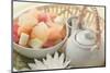 Fruit Salad and Tea in Basket-Foodcollection-Mounted Photographic Print