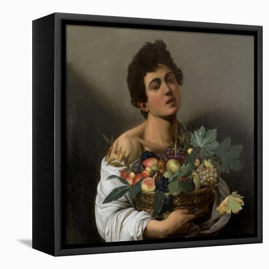 Fruit seller (Boy with Basket of Fruit)-Caravaggio-Framed Stretched Canvas