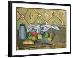 Fruit, Serviette and Milk Jug, c.1879-82-Paul Cézanne-Framed Giclee Print