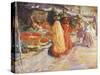 Fruit Stall, Delhi-Eva Roos-Stretched Canvas