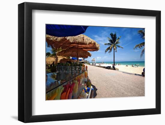 Fruit Stands on Playa Del Carmen, Mexico-George Oze-Framed Photographic Print