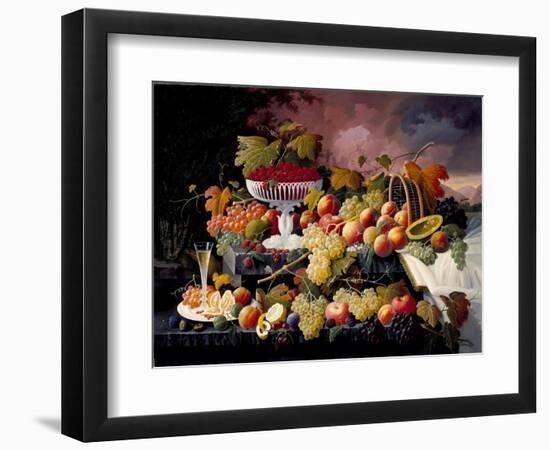 Fruit Still Life in a Landscape, c.1862-72-Severin Roesen-Framed Giclee Print