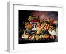 Fruit Still Life in a Landscape, c.1862-72-Severin Roesen-Framed Giclee Print