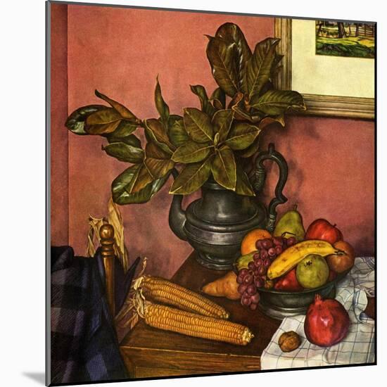 "Fruit Still Life,"November 1, 1950-Luigi Lucioni-Mounted Giclee Print