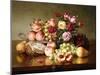 Fruit Still-Life with Roses and Honeycomb, 1904-Robert Spear Dunning-Mounted Giclee Print