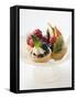 Fruit Tarts on a Pedestal Cake Stand-null-Framed Stretched Canvas