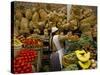 Fruit, Vegetables and Baskets for Sale on Stall in Market, Sucre, Bolivia, South America-Jane Sweeney-Stretched Canvas