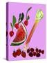 Fruit & veggies 2020 cutout-Sarah Thompson-Engels-Stretched Canvas