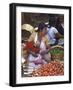 Fruit Vendor in Market Breast Feeding Her Daughter-John Dominis-Framed Photographic Print