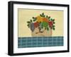 Fruit with Dark and Lt. Blue Tablecloth-Debbie McMaster-Framed Giclee Print