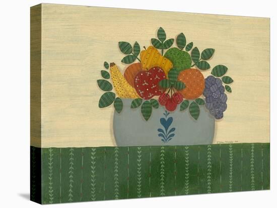 Fruit with Dark Green Tablecloth-Debbie McMaster-Stretched Canvas