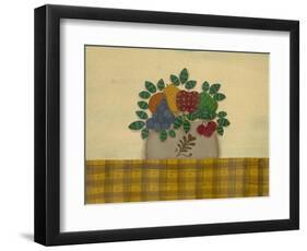 Fruit with Gold and Brown Tablecloth-Debbie McMaster-Framed Giclee Print