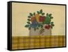 Fruit with Gold and Brown Tablecloth-Debbie McMaster-Framed Stretched Canvas