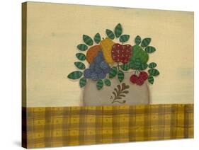 Fruit with Gold and Brown Tablecloth-Debbie McMaster-Stretched Canvas