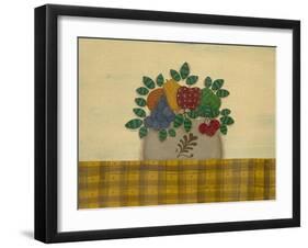 Fruit with Gold and Brown Tablecloth-Debbie McMaster-Framed Giclee Print