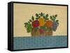 Fruit with Lt. Blue Tablecloth-Debbie McMaster-Framed Stretched Canvas