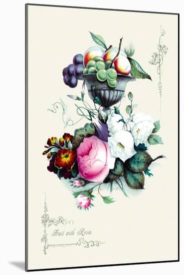 Fruit with Roses-null-Mounted Art Print