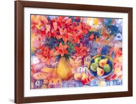 Fruit with Tiger Lilies-Mae Book-Framed Art Print