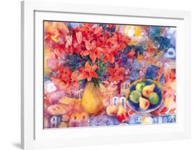 Fruit with Tiger Lilies-Mae Book-Framed Art Print