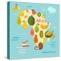 Fruit World Map Africa-coffeee_in-Stretched Canvas