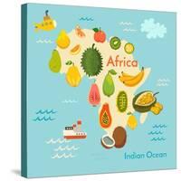 Fruit World Map Africa-coffeee_in-Stretched Canvas