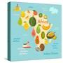 Fruit World Map Africa-coffeee_in-Stretched Canvas