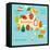 Fruit World Map Australia-coffeee_in-Framed Stretched Canvas