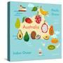 Fruit World Map Australia-coffeee_in-Stretched Canvas