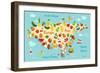 Fruit World Map Eurasia-coffeee_in-Framed Art Print