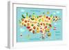 Fruit World Map Eurasia-coffeee_in-Framed Art Print