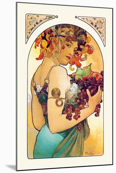 Fruit-Alphonse Mucha-Mounted Art Print