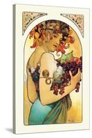 Fruit-Alphonse Mucha-Stretched Canvas