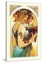 Fruit-Alphonse Mucha-Stretched Canvas