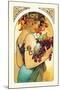 Fruit-Alphonse Mucha-Mounted Art Print