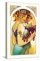 Fruit-Alphonse Mucha-Stretched Canvas