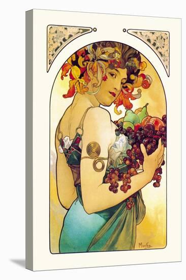 Fruit-Alphonse Mucha-Stretched Canvas