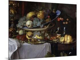 Fruits and Rich Dishes on a Table, 1640, Detail-Jan Davidsz. de Heem-Mounted Giclee Print