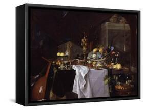 Fruits and Rich Dishes on a Table, 1640-Jan Davidsz. de Heem-Framed Stretched Canvas