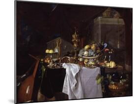 Fruits and Rich Dishes on a Table, 1640-Jan Davidsz. de Heem-Mounted Giclee Print