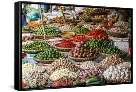 Fruits and Vegetables Stall at a Market in the Old Quarter, Hanoi, Vietnam, Indochina-Yadid Levy-Framed Stretched Canvas