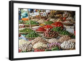 Fruits and Vegetables Stall at a Market in the Old Quarter, Hanoi, Vietnam, Indochina-Yadid Levy-Framed Photographic Print