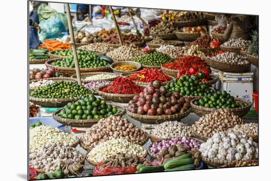 Fruits and Vegetables Stall at a Market in the Old Quarter, Hanoi, Vietnam, Indochina-Yadid Levy-Mounted Photographic Print