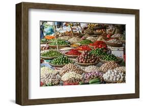 Fruits and Vegetables Stall at a Market in the Old Quarter, Hanoi, Vietnam, Indochina-Yadid Levy-Framed Photographic Print