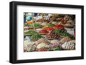 Fruits and Vegetables Stall at a Market in the Old Quarter, Hanoi, Vietnam, Indochina-Yadid Levy-Framed Photographic Print