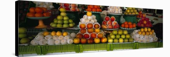 Fruits at a Market Stall, Bukhara, Uzbekistan-null-Stretched Canvas