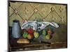 Fruits, Napkin and Milk Box - Oil on Canvas, 1880-Paul Cezanne-Mounted Giclee Print