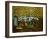 Fruits, Napkin and Milk Jar-Paul Cézanne-Framed Giclee Print