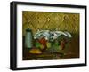 Fruits, Napkin and Milk Jar-Paul Cézanne-Framed Giclee Print