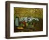 Fruits, Napkin and Milk Jar-Paul Cézanne-Framed Giclee Print